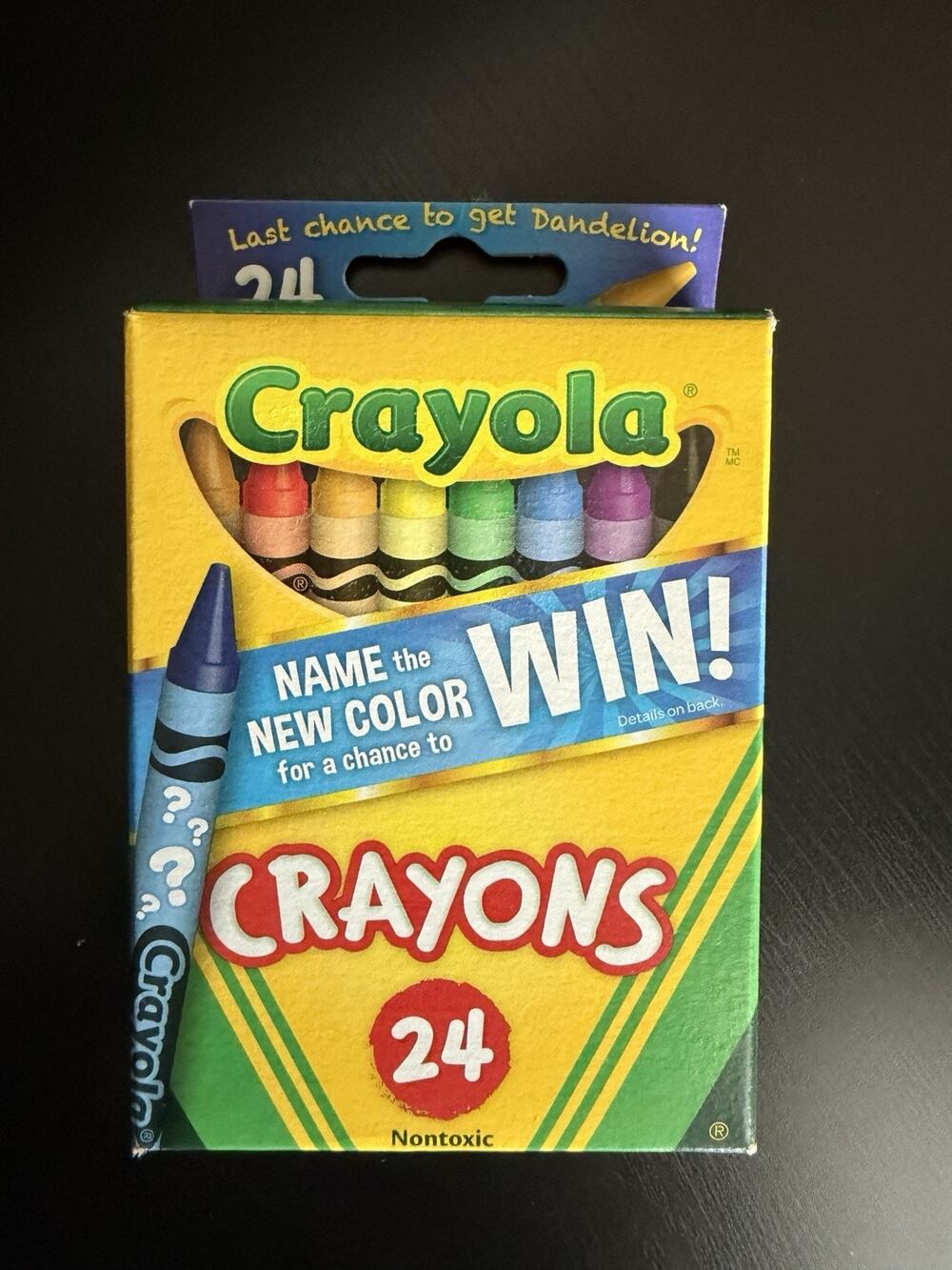 Crayola 24 Crayons 2017 Dandelion Retired Name New Color Promo Box New